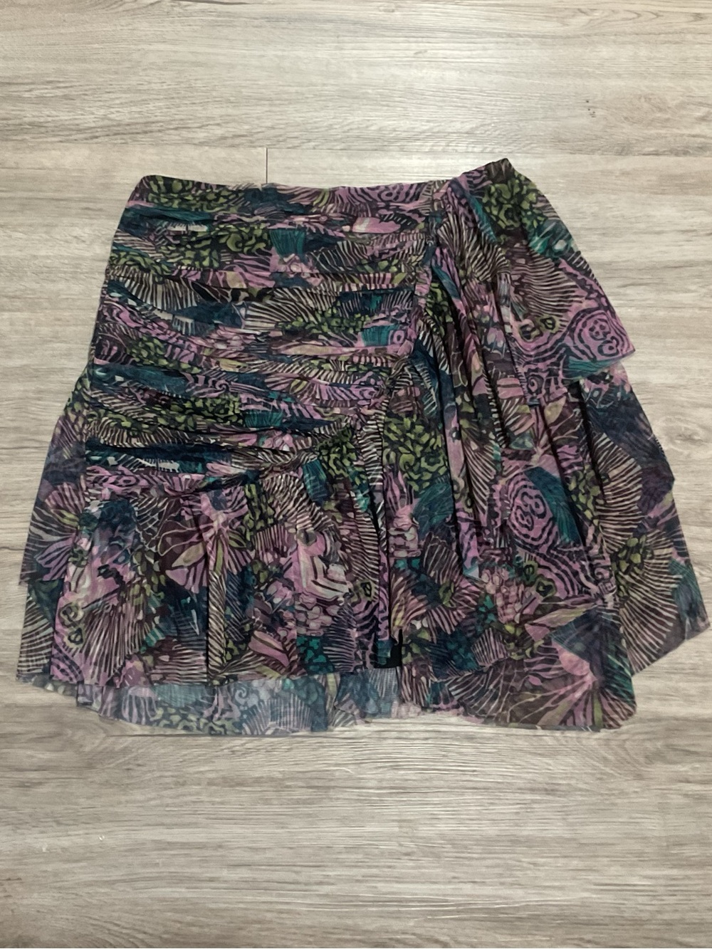 Anthropologie Printed Tulle Ruffle Mini Skirt Size 10 - Picture 3 of 13
